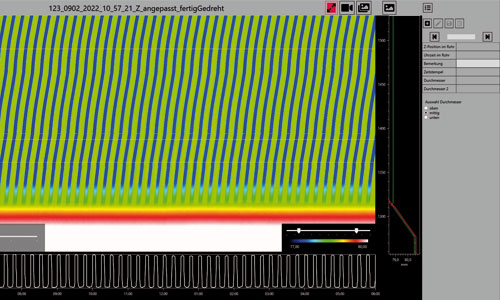 RIB 4D gun barrel inspection: Heatmap rifled barrel in analysis software noxRIB4D | Kappa optronics